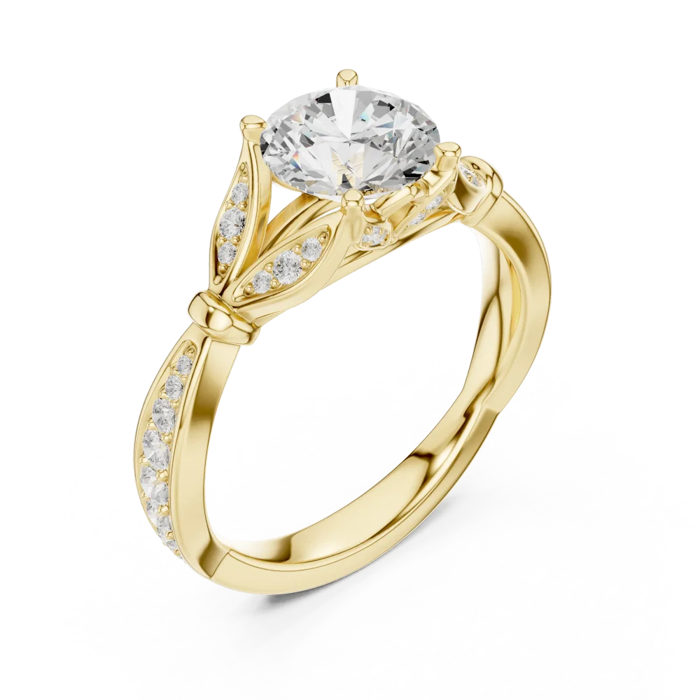 Discover the radiant beauty of this round DIAMEUR lab-grown diamond Solitaire ring. A modern classic featuring architectural elegance. Shop yours today.