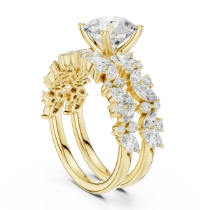 Ethereal Luminary Round Solitaire Ring with Marquise Accents - Image 3