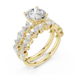 Ethereal Luminary Round Solitaire Ring with Marquise Accents