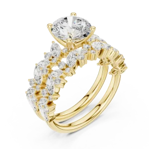Ethereal Luminary Round Solitaire Ring with Marquise Accents