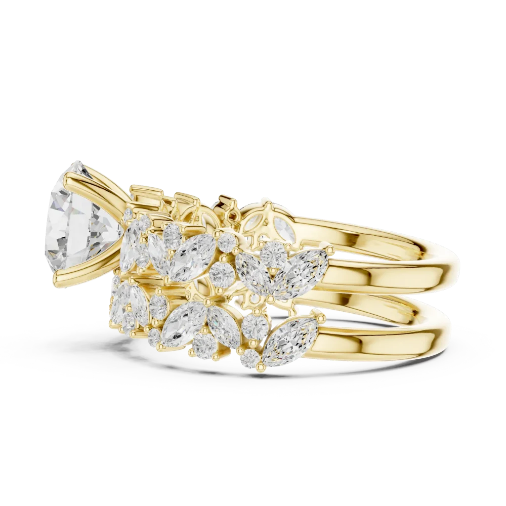 Ethereal Luminary Round Solitaire Ring with Marquise Accents - Image 4