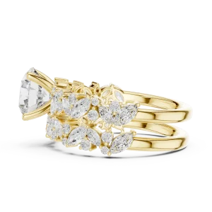 Ethereal Luminary Round Solitaire Ring with Marquise Accents - Image 4