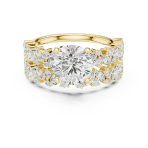 Ethereal Luminary Round Solitaire Ring with Marquise Accents - Image 2