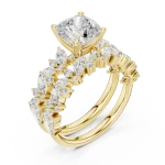 Ethereal Cushion Solitaire Marquise Cluster Statement Ring