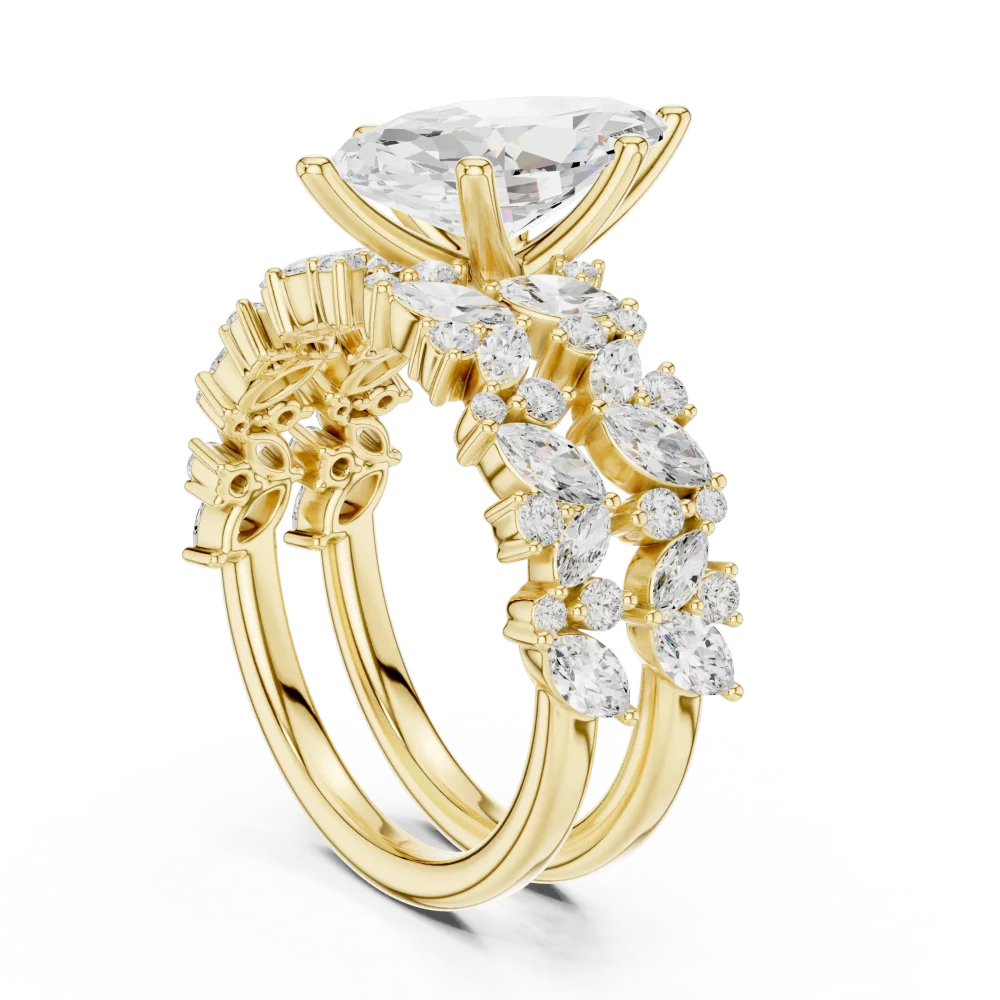 Ethereal Marquise Solitaire Architectural Statement Ring - Image 3