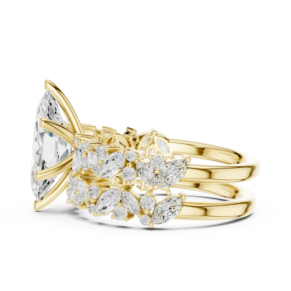 Ethereal Marquise Solitaire Architectural Statement Ring - Image 4
