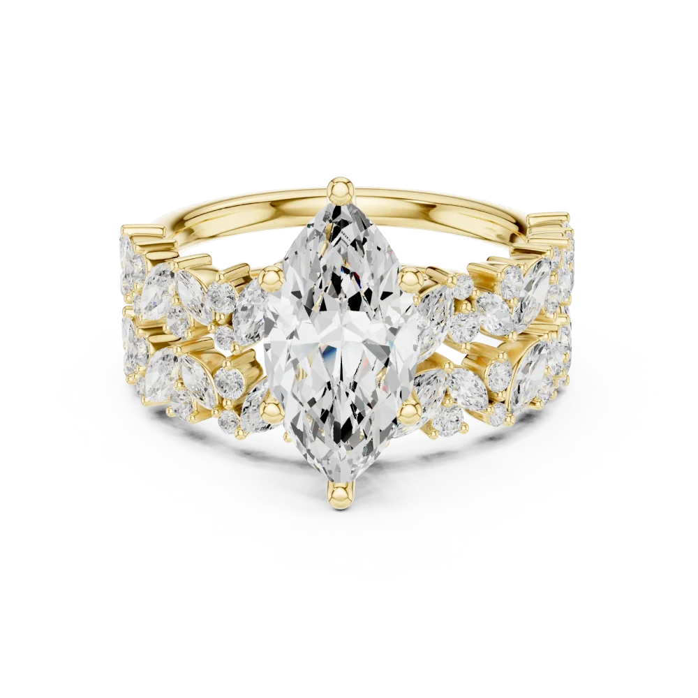 Ethereal Marquise Solitaire Architectural Statement Ring - Image 2