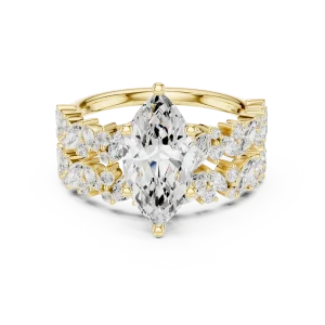 Ethereal Marquise Solitaire Architectural Statement Ring - Image 2