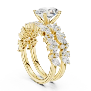 Ethereal Oval Solitaire Marquise Cluster Engagement Ring - Image 3