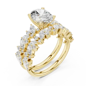 Ethereal Oval Solitaire Marquise Cluster Engagement Ring