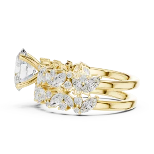 Ethereal Oval Solitaire Marquise Cluster Engagement Ring - Image 4