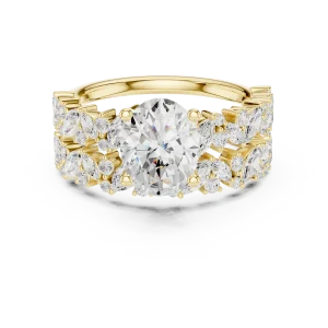 Ethereal Oval Solitaire Marquise Cluster Engagement Ring - Image 2