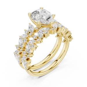 Ethereal Pear Solitaire Marquise Cluster Statement Ring