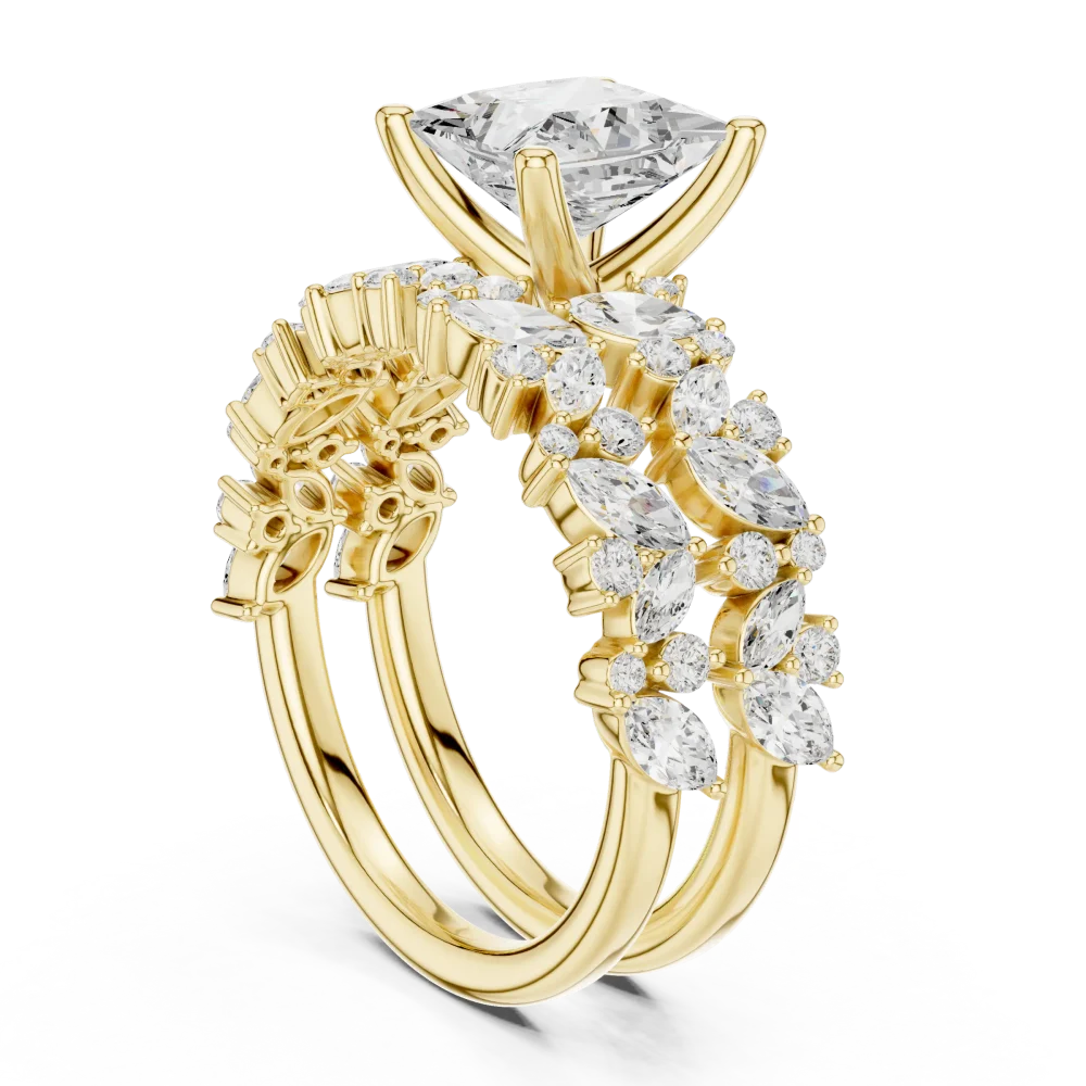 Ethereal Princess Cut Solitaire Statement Ring - Image 3
