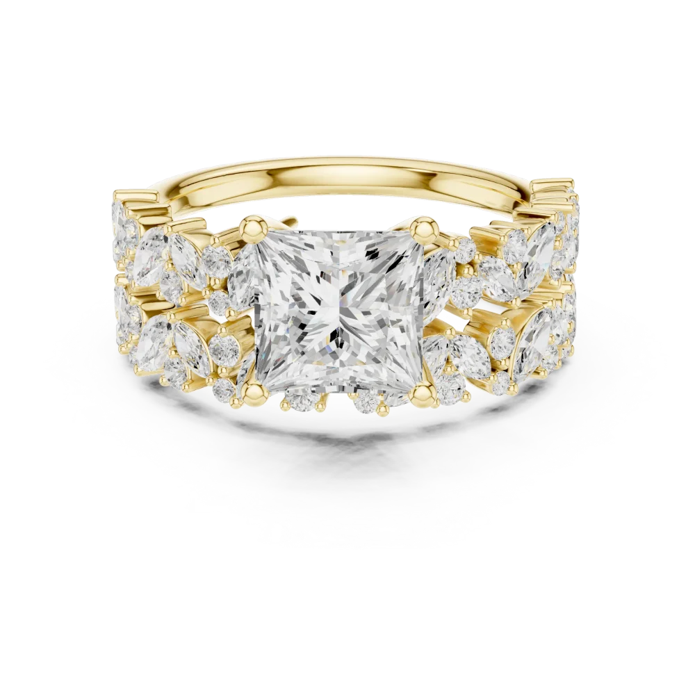 Ethereal Princess Cut Solitaire Statement Ring - Image 2
