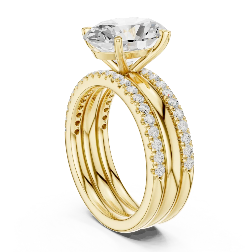 Ethereal Oval Cut Pavé Hidden Halo Solitaire Ring - Image 3