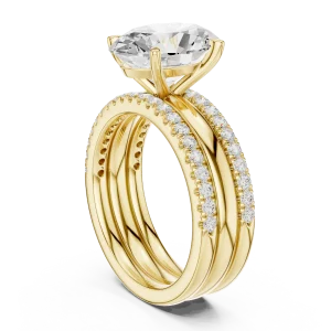Ethereal Oval Cut Pavé Hidden Halo Solitaire Ring - Image 3