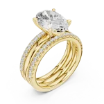 Ethereal Oval Cut Pavé Hidden Halo Solitaire Ring