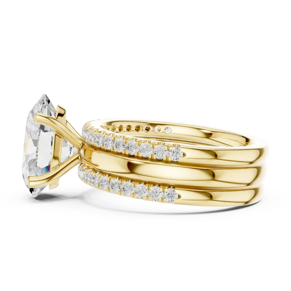 Ethereal Oval Cut Pavé Hidden Halo Solitaire Ring - Image 4