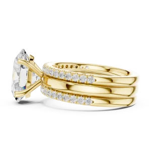 Ethereal Oval Cut Pavé Hidden Halo Solitaire Ring - Image 4