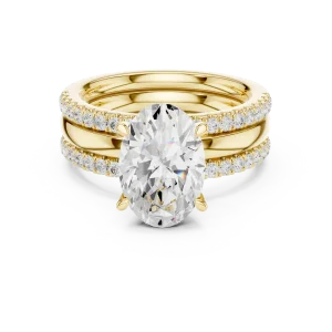 Ethereal Oval Cut Pavé Hidden Halo Solitaire Ring - Image 2