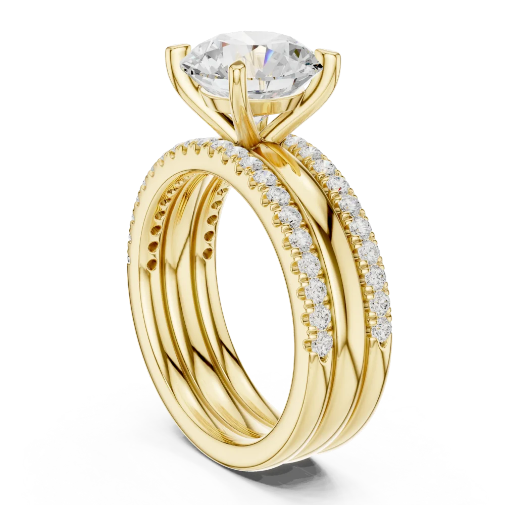 Luminary Round Brilliant Pavé-Set Solitaire Engagement Ring - Image 3