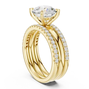 Luminary Round Brilliant Pavé-Set Solitaire Engagement Ring - Image 3