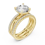 Luminary Round Brilliant Pavé-Set Solitaire Engagement Ring