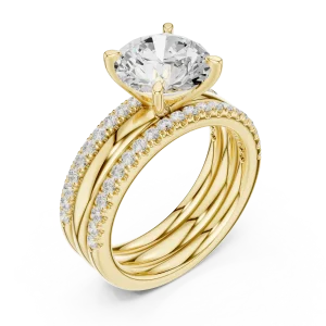 Luminary Round Brilliant Pavé-Set Solitaire Engagement Ring