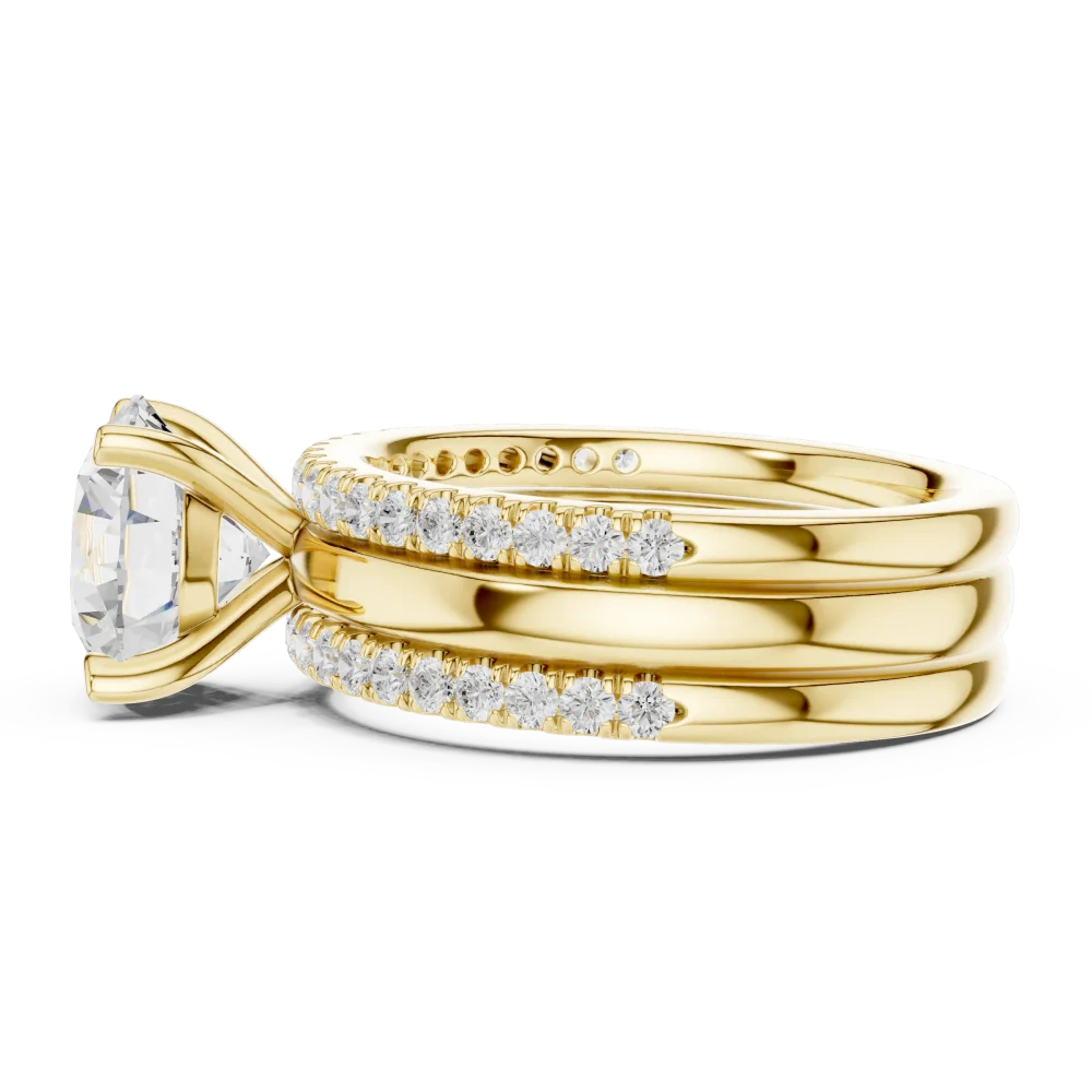Luminary Round Brilliant Pavé-Set Solitaire Engagement Ring - Image 4