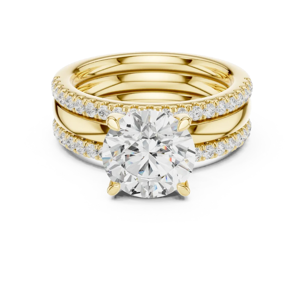 Luminary Round Brilliant Pavé-Set Solitaire Engagement Ring - Image 2