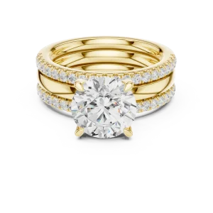 Luminary Round Brilliant Pavé-Set Solitaire Engagement Ring - Image 2