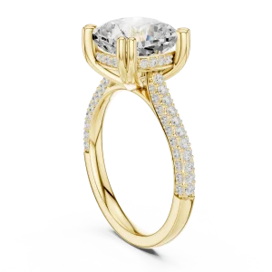 Ethereal Cushion Cut Pavé Solitaire Engagement Ring - Image 3