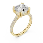 Ethereal Cushion Cut Pavé Solitaire Engagement Ring