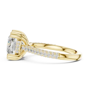 Ethereal Cushion Cut Pavé Solitaire Engagement Ring - Image 4