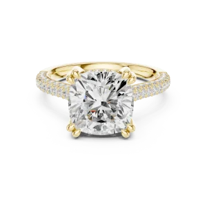 Ethereal Cushion Cut Pavé Solitaire Engagement Ring - Image 2