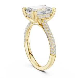Luminary Emerald Cut Solitaire Pavé Engagement Ring - Image 3