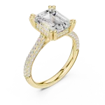 Luminary Emerald Cut Solitaire Pavé Engagement Ring