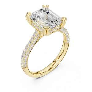 Luminary Emerald Cut Solitaire Pavé Engagement Ring