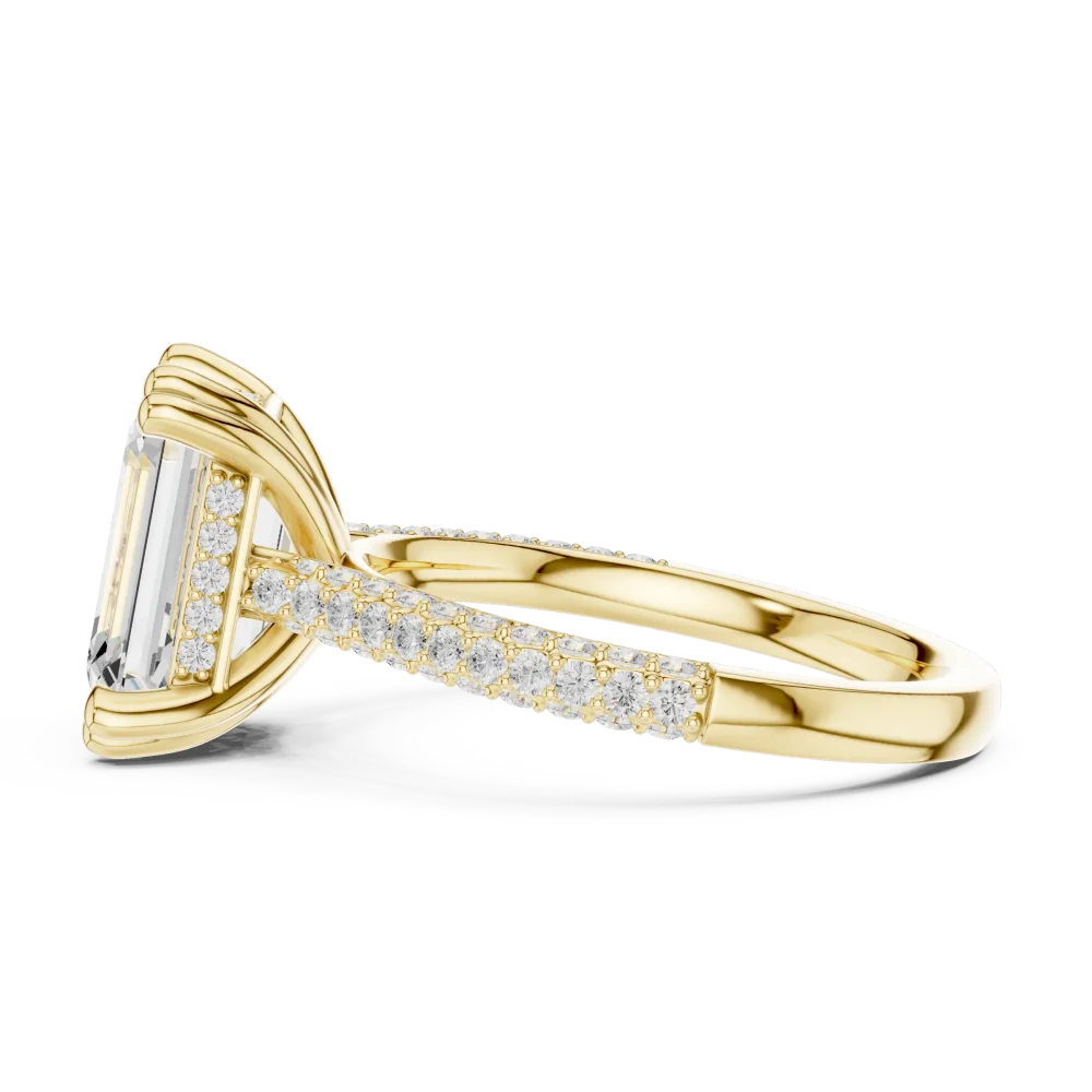 Luminary Emerald Cut Solitaire Pavé Engagement Ring - Image 4
