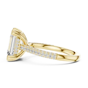 Luminary Emerald Cut Solitaire Pavé Engagement Ring - Image 4