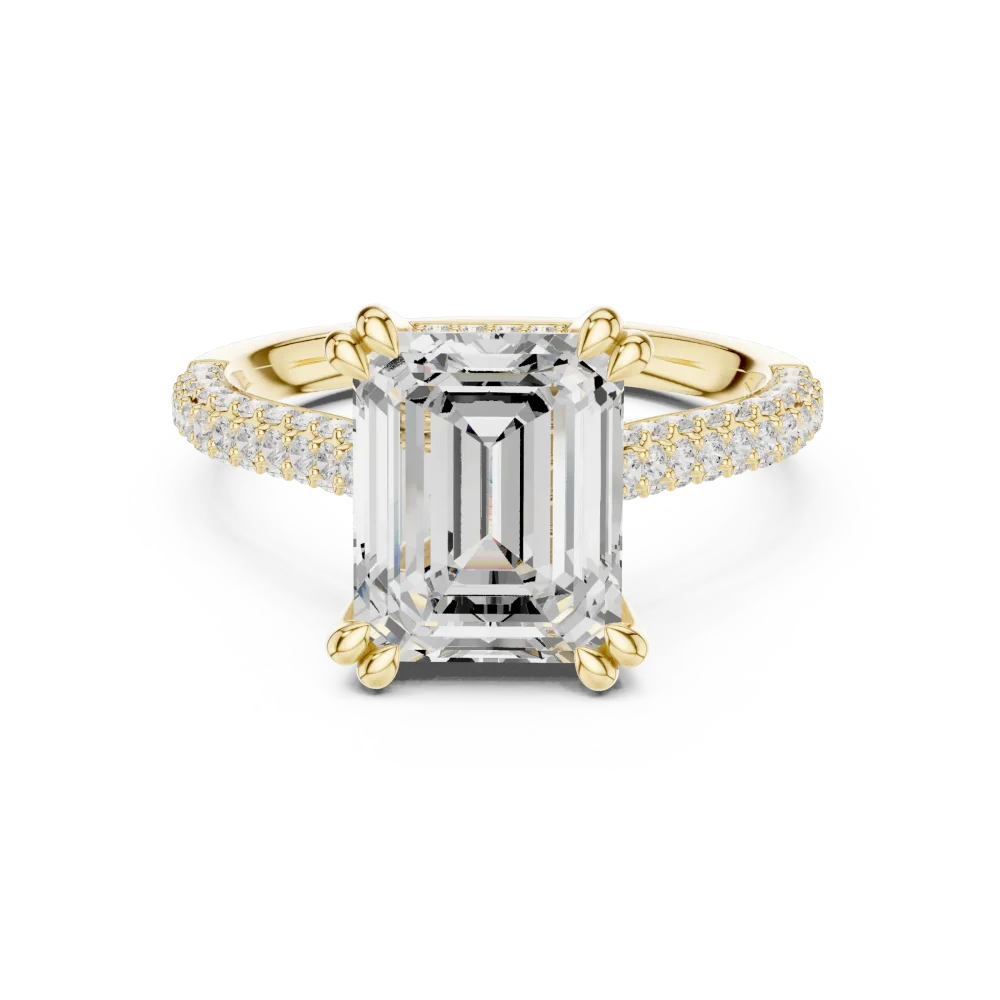 Luminary Emerald Cut Solitaire Pavé Engagement Ring - Image 2