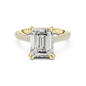 Luminary Emerald Cut Solitaire Pavé Engagement Ring - Image 2